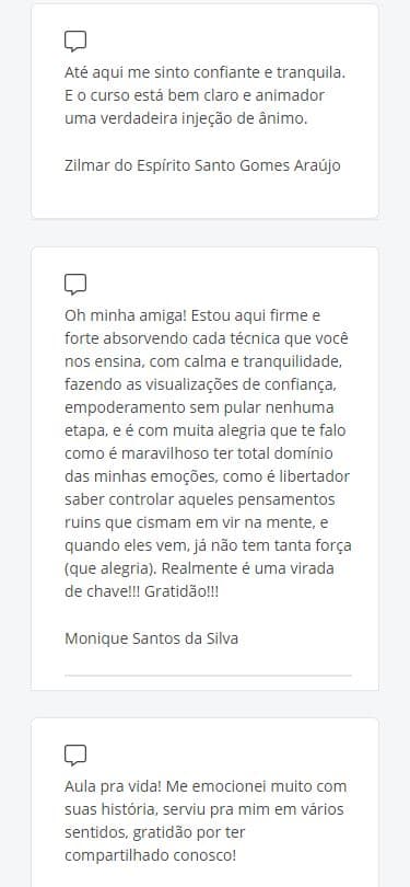 Depoimento de aluna 1