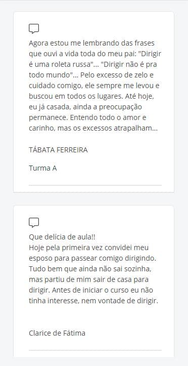 Depoimento de aluna 3