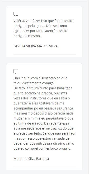 Depoimento de aluna 8